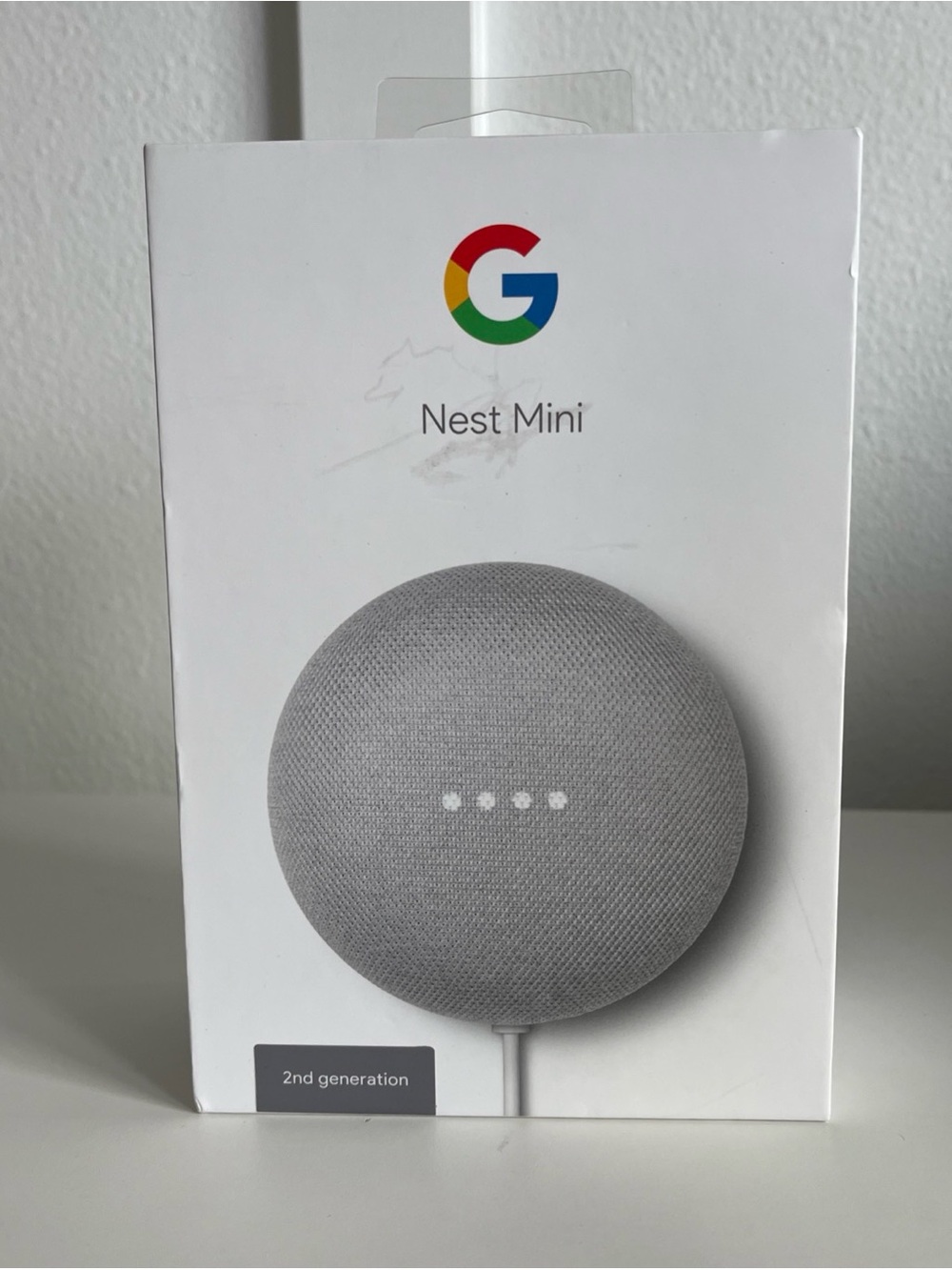 Google Nest Mini 2nd Gen Chalk Smart Speaker GA00638-US Bluetooth WiFi